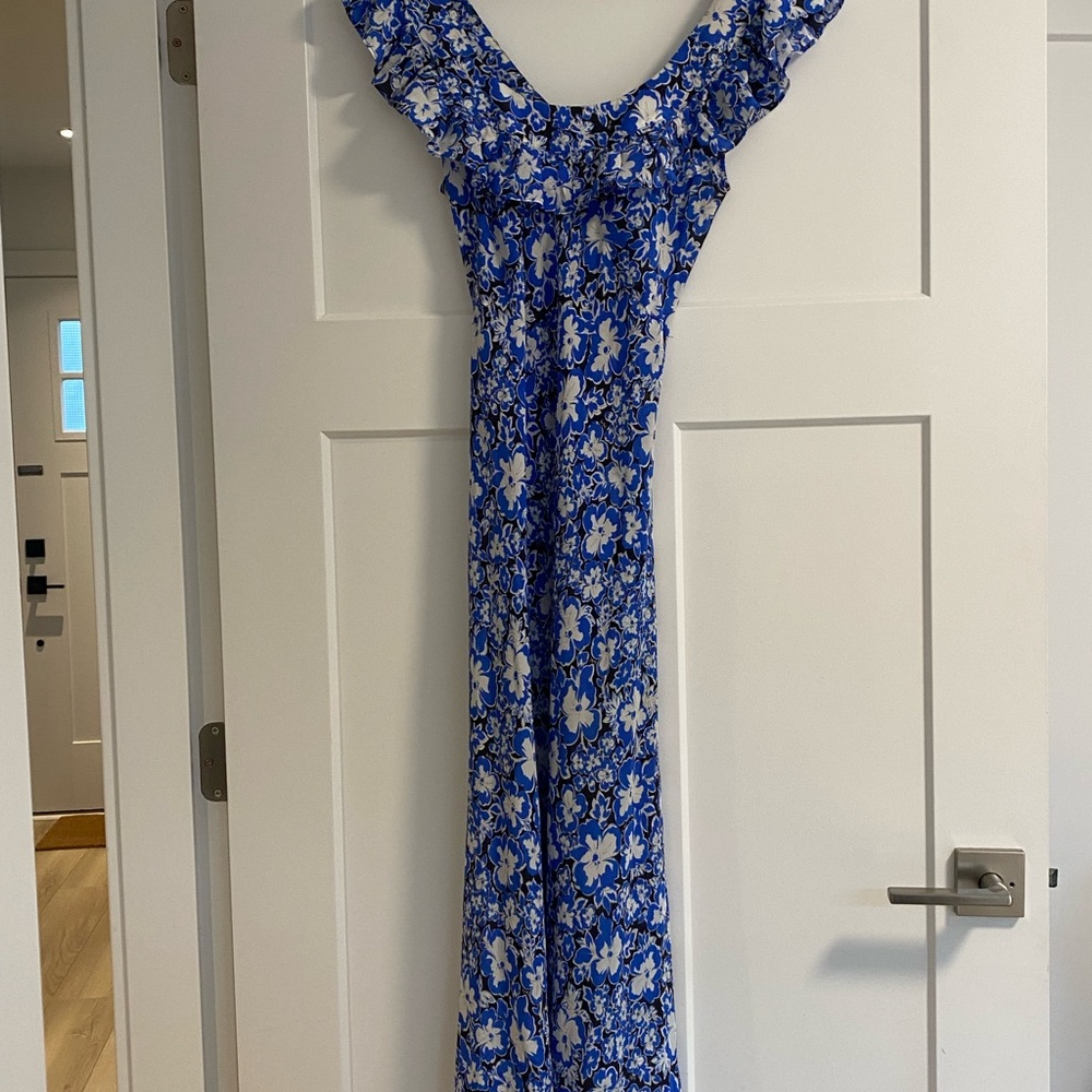 Realisation Par Blue Ruffled Maxi Sundress